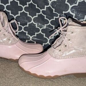 Sperry Pink Rain & Snow Boots Waterproof Duck Design